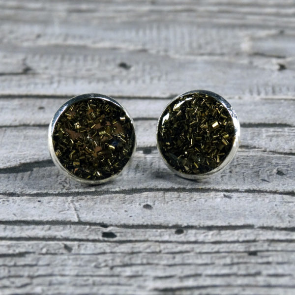 Swarf Stud earrings by Factory Floor Jewels from the front