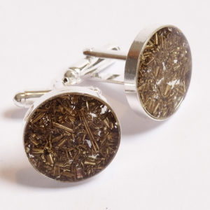 brass and silver cufflinks - swarf