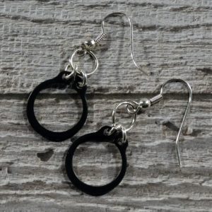 Black Circlip Earrings by Factory Floor Jewels