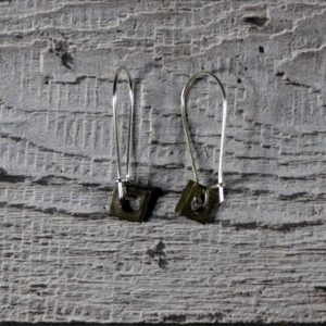 Brass Nuts Delicate Earrings by Factory Floor Jewels