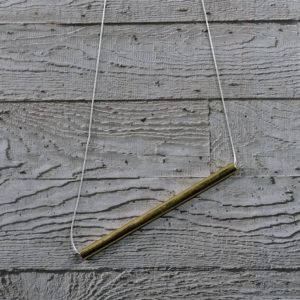 Brass Tube Necklace by Factory Floor Jewels