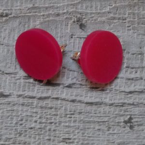Cerise Pink Disc Stud Earrings by Factory Floor Jewels