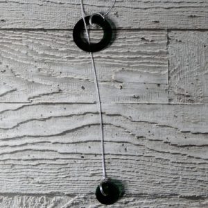 Green Circles Drop Lariat Necklace by Factory Floor Jewels