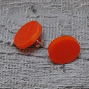 Orange Disc Stud Earrings by Factory Floor Jewels