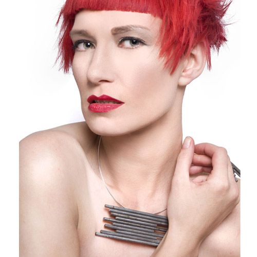 Steel Rods & Sterling Silver Neck Cuff by Factory Floor Jewels