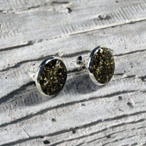 Swarf stud earrings by Factory Floor Jewels