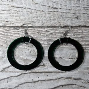 Translucent Green Perspex Hoop Earrings by Factory Floor Jewels
