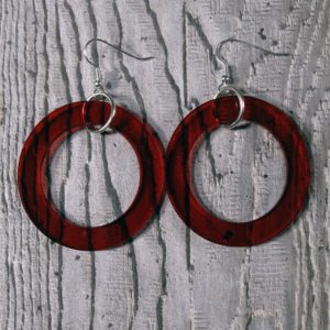 Translucent Red Hoop Earrings by Factory Floor Jewels