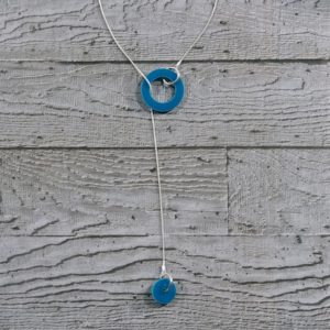 Factory Floor Jewels Turquoise Circles Drop Lariat Necklace