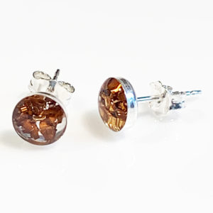 Sterling silver and bronze stud earring by factory floor jewels