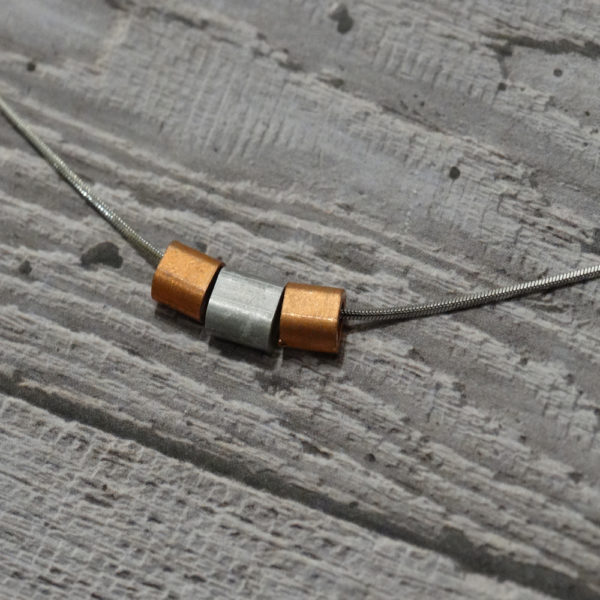 copper and steel unisex necklace