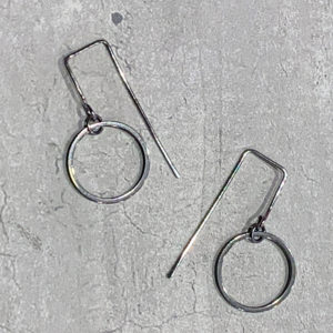 steel circles earrings