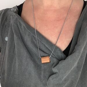 chunky steel pendant with copper tube